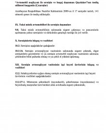 “Avtomobil nəqliyyatı ilə sərnişin və baqaj daşınması Qaydaları”nın təsdiq edilməsi haqqında (Çıxarışlar)